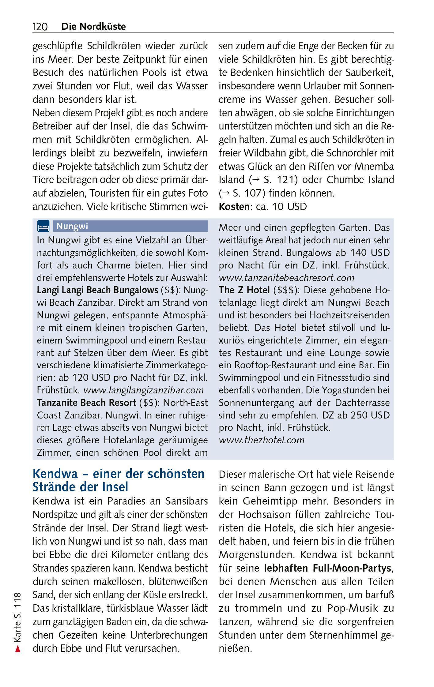 Beispielinhalt (Bild) TRESCHER Reiseführer Sansibar