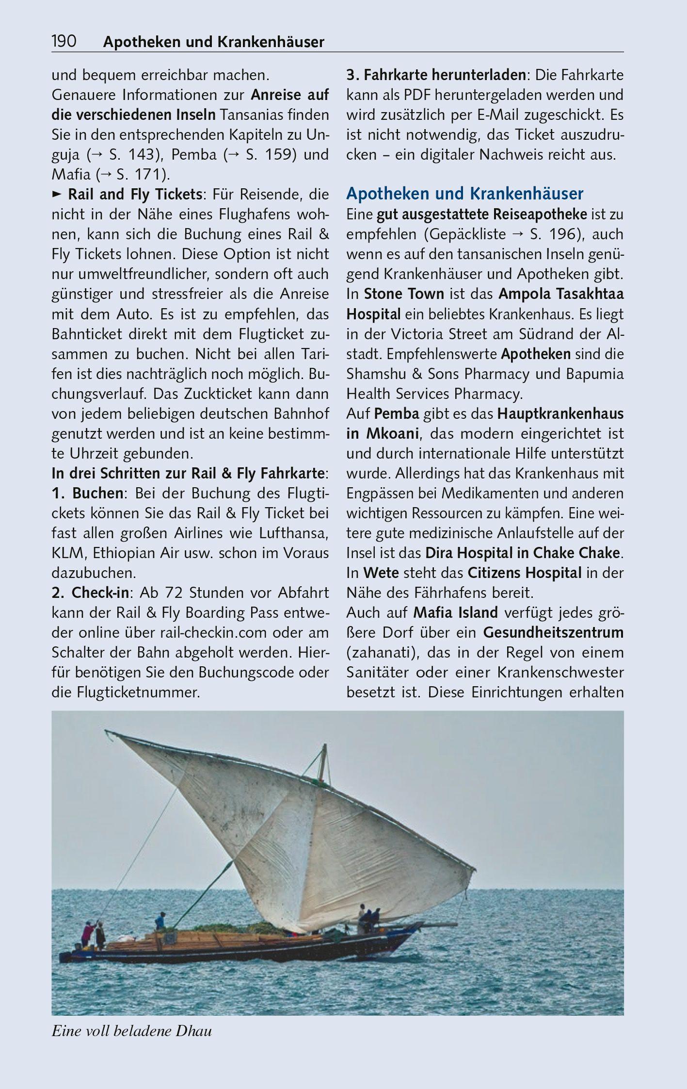 Beispielinhalt (Bild) TRESCHER Reiseführer Sansibar