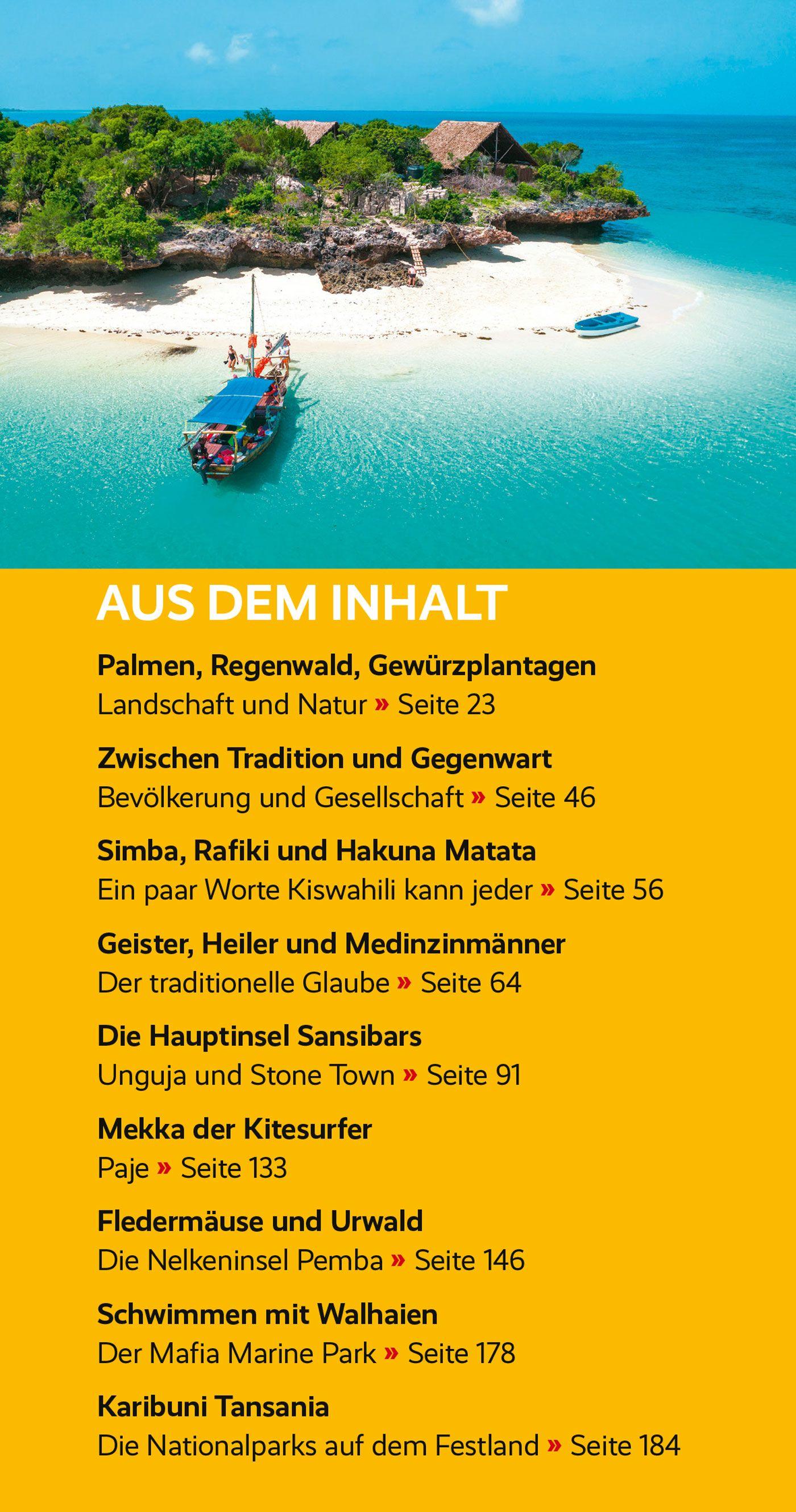 Beispielinhalt (Bild) TRESCHER Reiseführer Sansibar