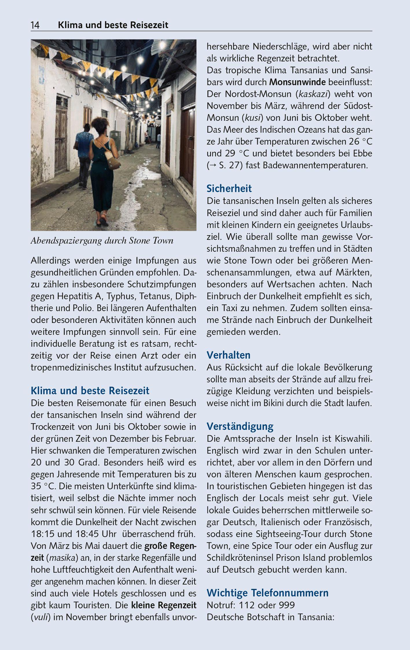 Beispielinhalt (Bild) TRESCHER Reiseführer Sansibar