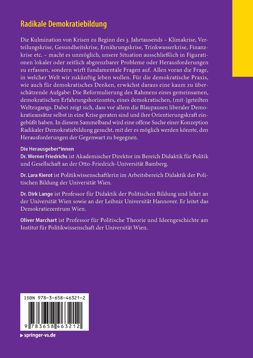 Rückseitencover Radikale Demokratiebildung