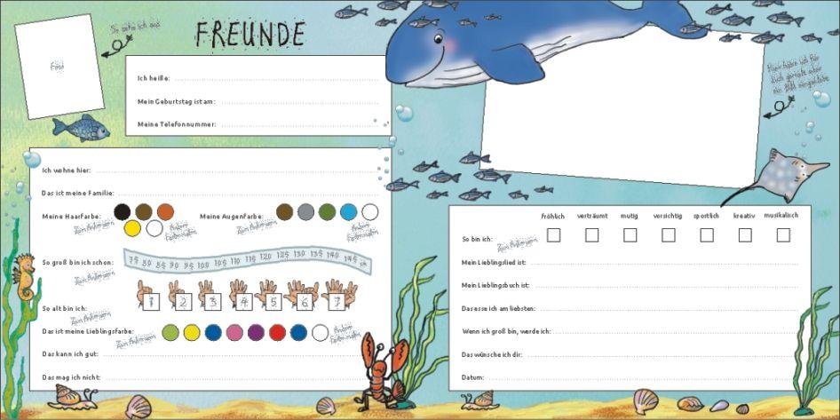 Beispielinhalt (Bild) Mein Kindergarten Freunde-Album - Mit Goldfolienprägung auf dem Umschlag!