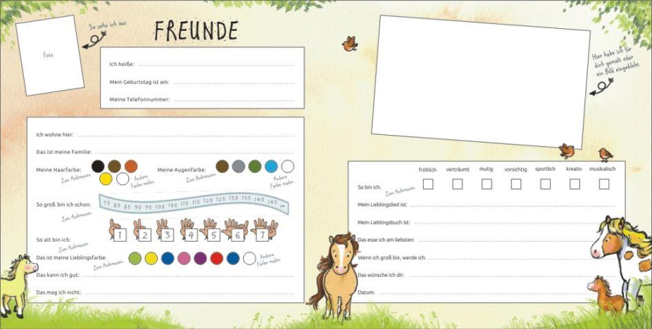 Beispielinhalt (Bild) Mein Kindergarten Freunde-Album - Mit Goldfolienprägung auf dem Umschlag!