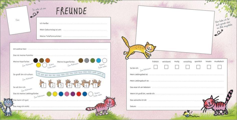 Beispielinhalt (Bild) Mein Kindergarten Freunde-Album - Mit Goldfolienprägung auf dem Umschlag!