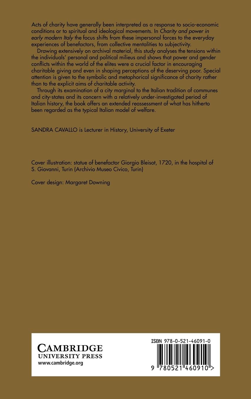 Rückseitencover Charity and Power in Early Modern Italy