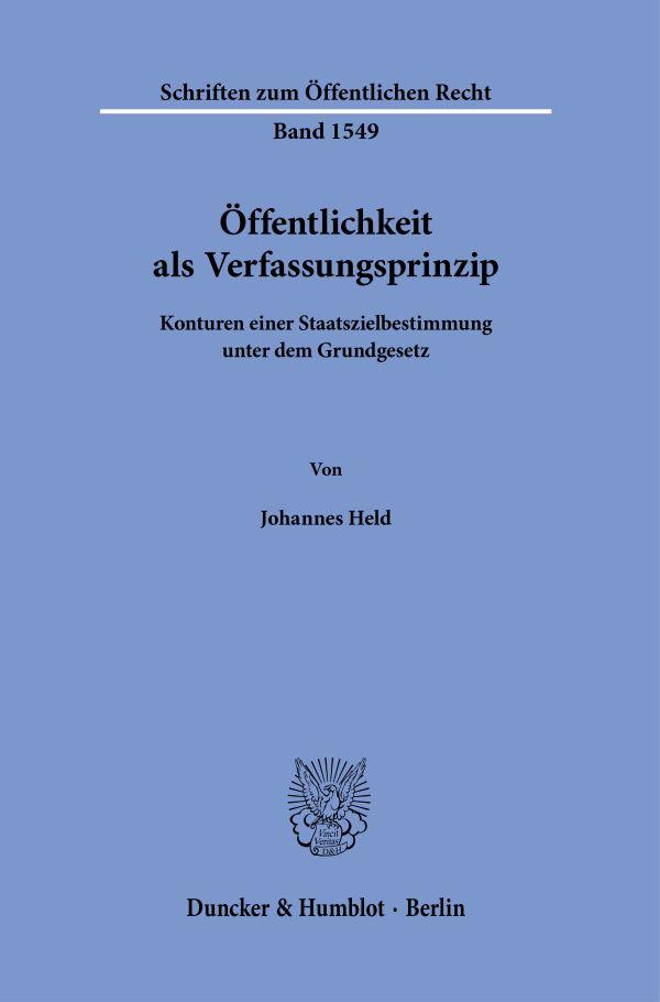 Vorderes Coverbild Öffentlichkeit als Verfassungsprinzip