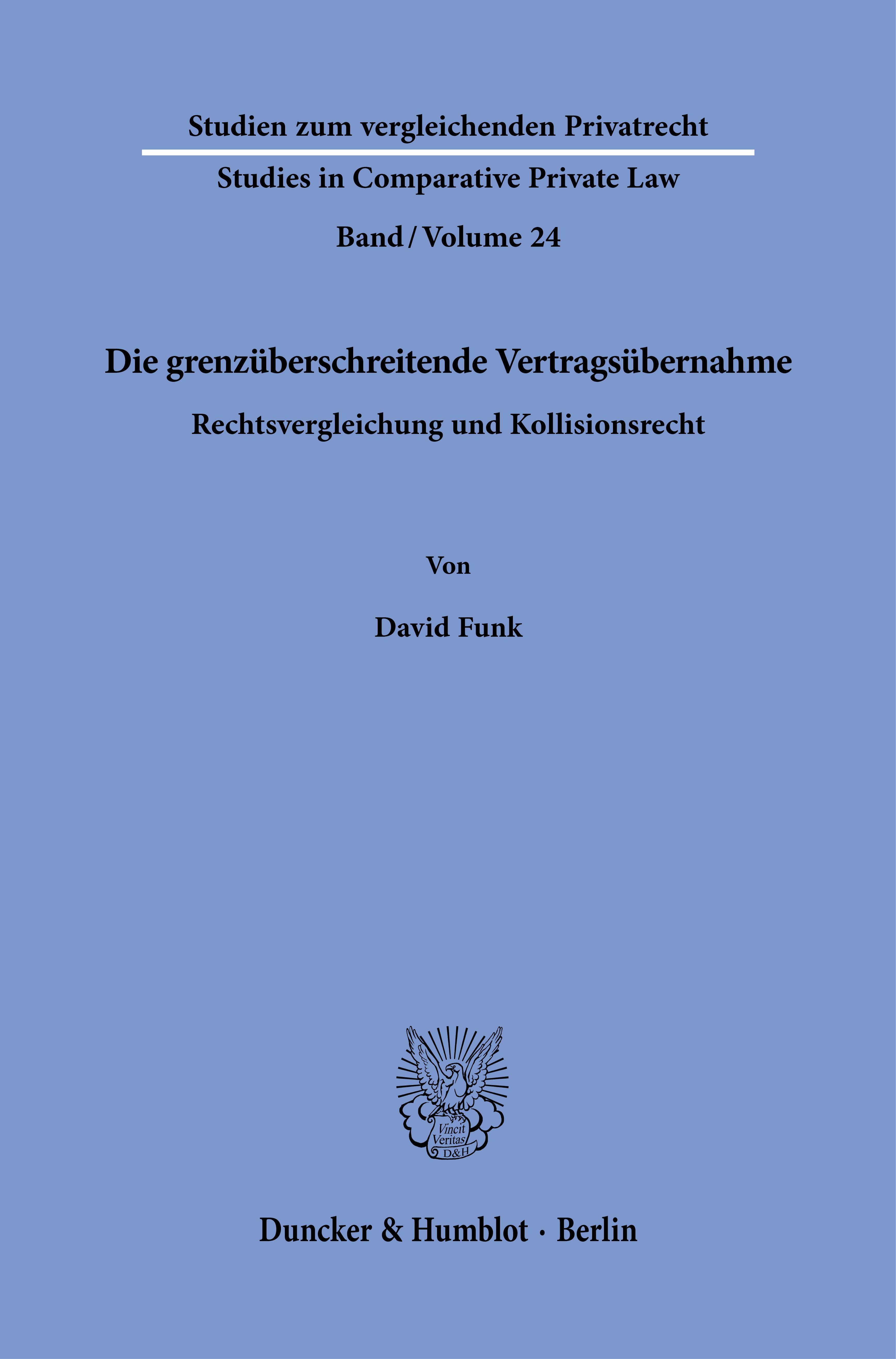 Vorderes Coverbild Die grenzüberschreitende Vertragsübernahme