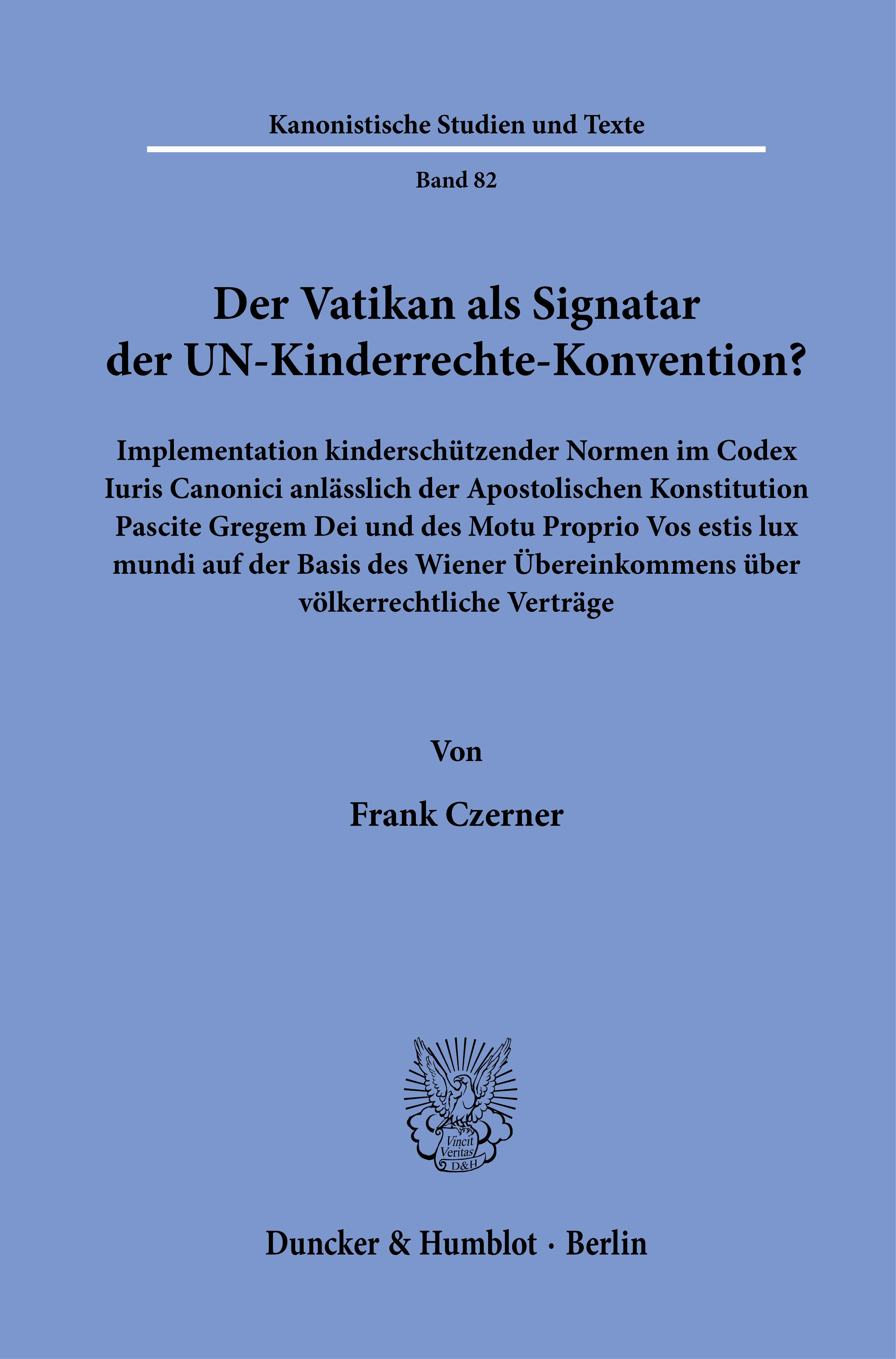 Vorderes Coverbild Der Vatikan als Signatar der UN-Kinderrechte-Konvention?