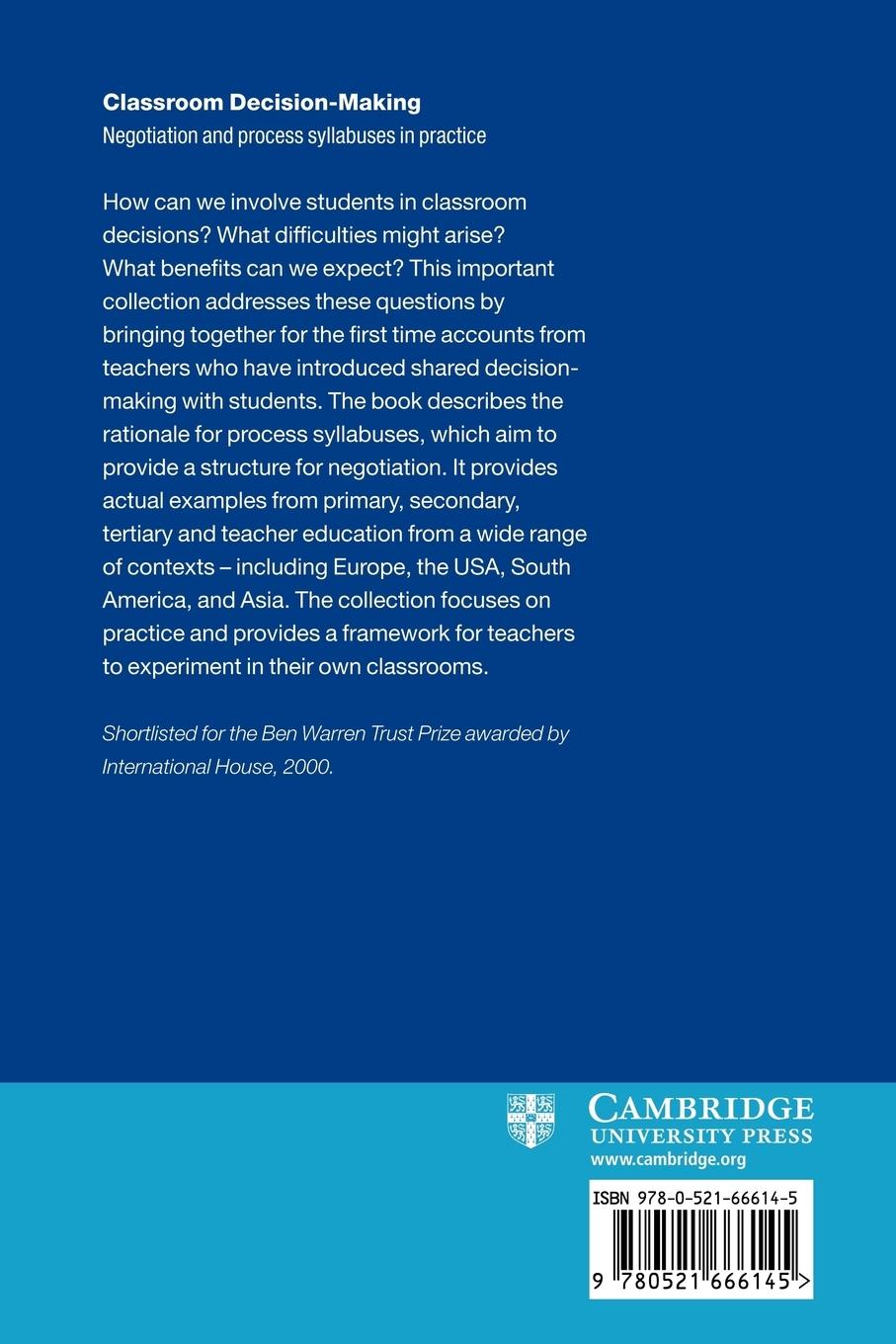 Rückseitencover Classroom Decision Making