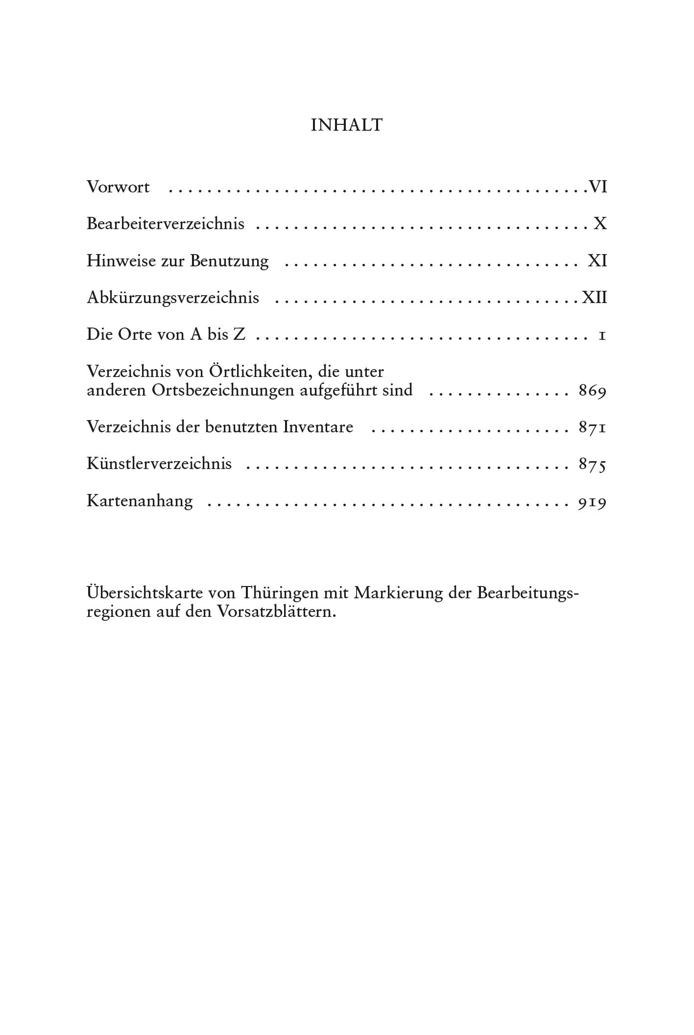 Beispielinhalt (Bild) Set Dehio - Handbuch der deutschen Kunstdenkmäler / Thüringen Bd. I+II