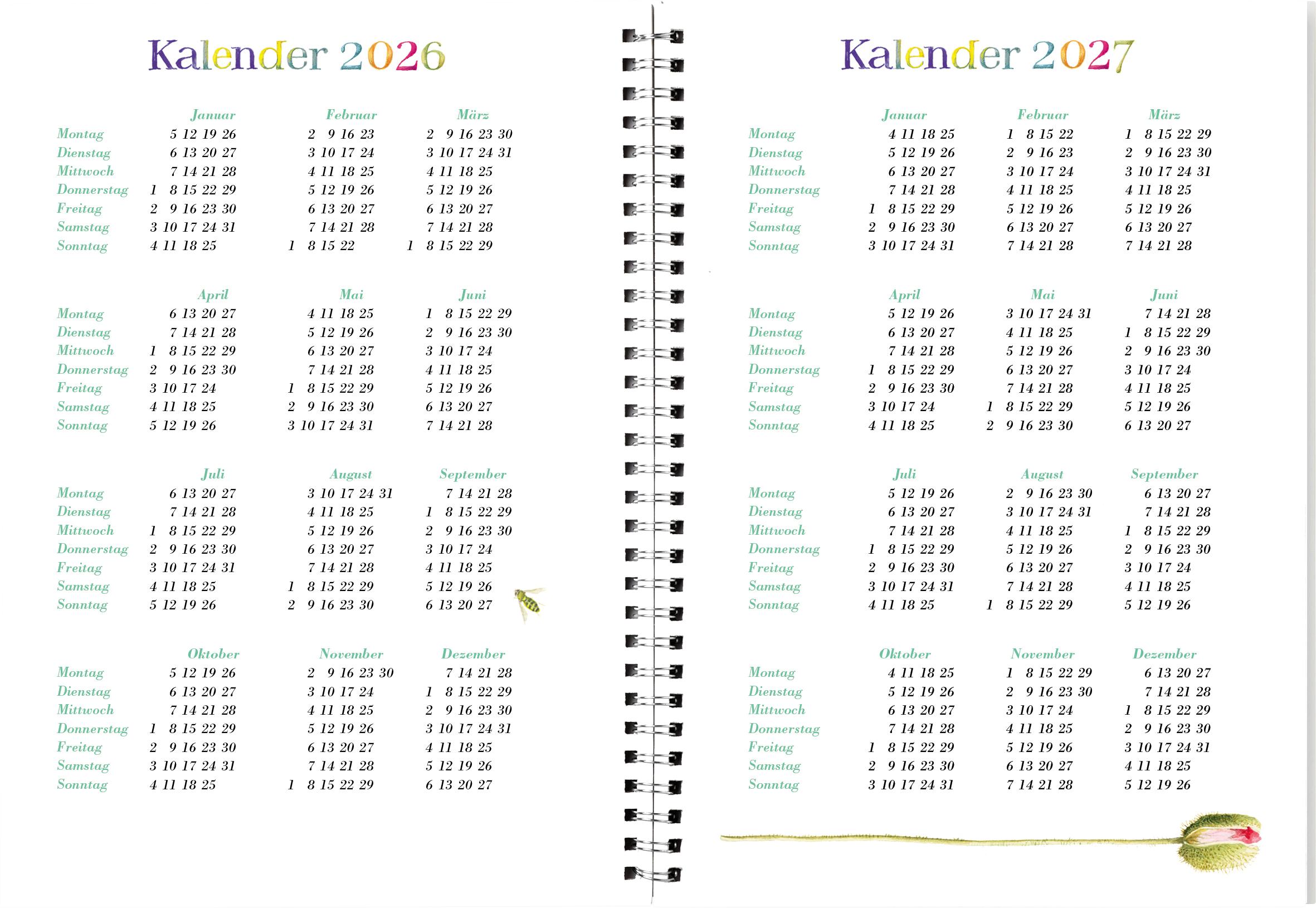 Beispielinhalt (Bild) Naturkalender 2026