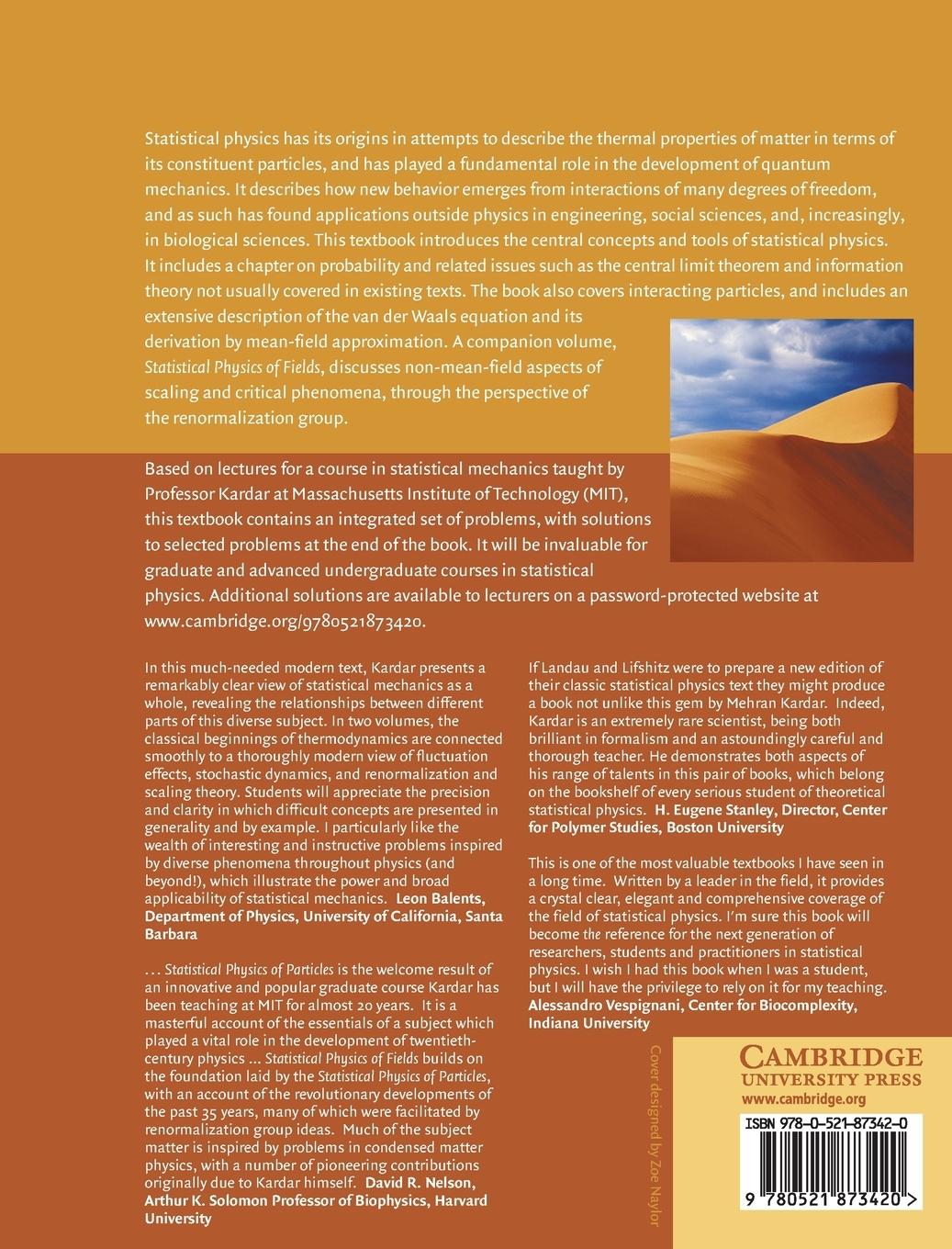 Rückseitencover Statistical Physics of Particles