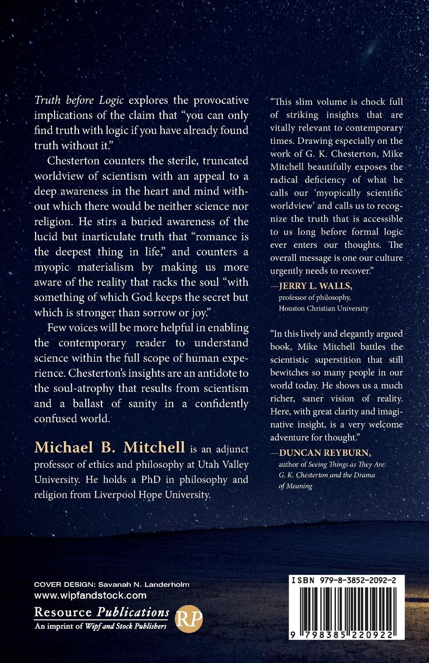 Rückseitencover Truth before Logic