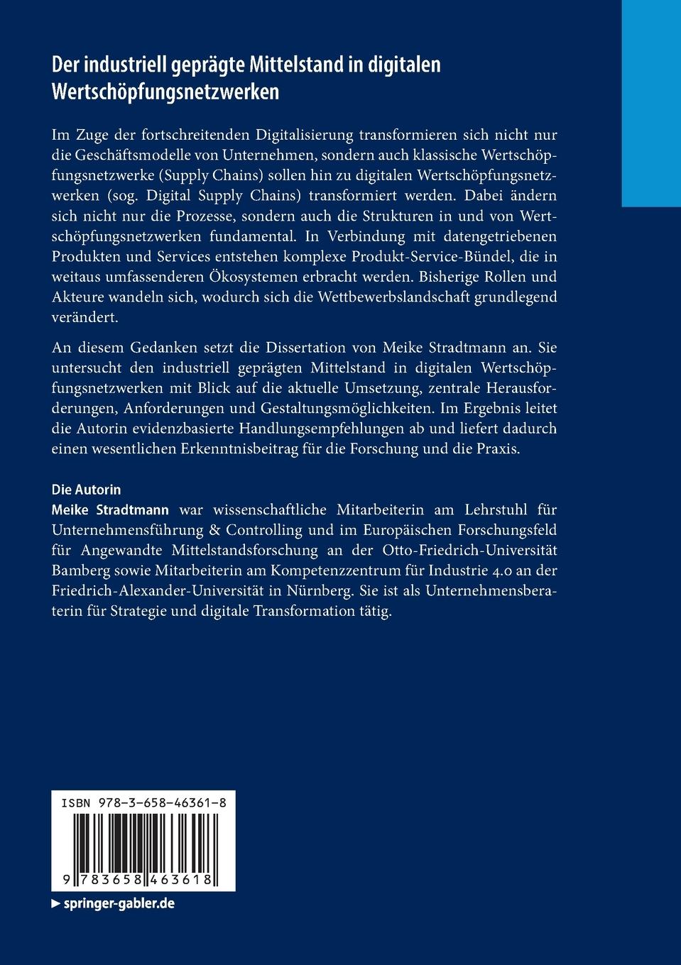 Rückseitencover Der industriell geprägte Mittelstand in digitalen Wertschöpfungsnetzwerken