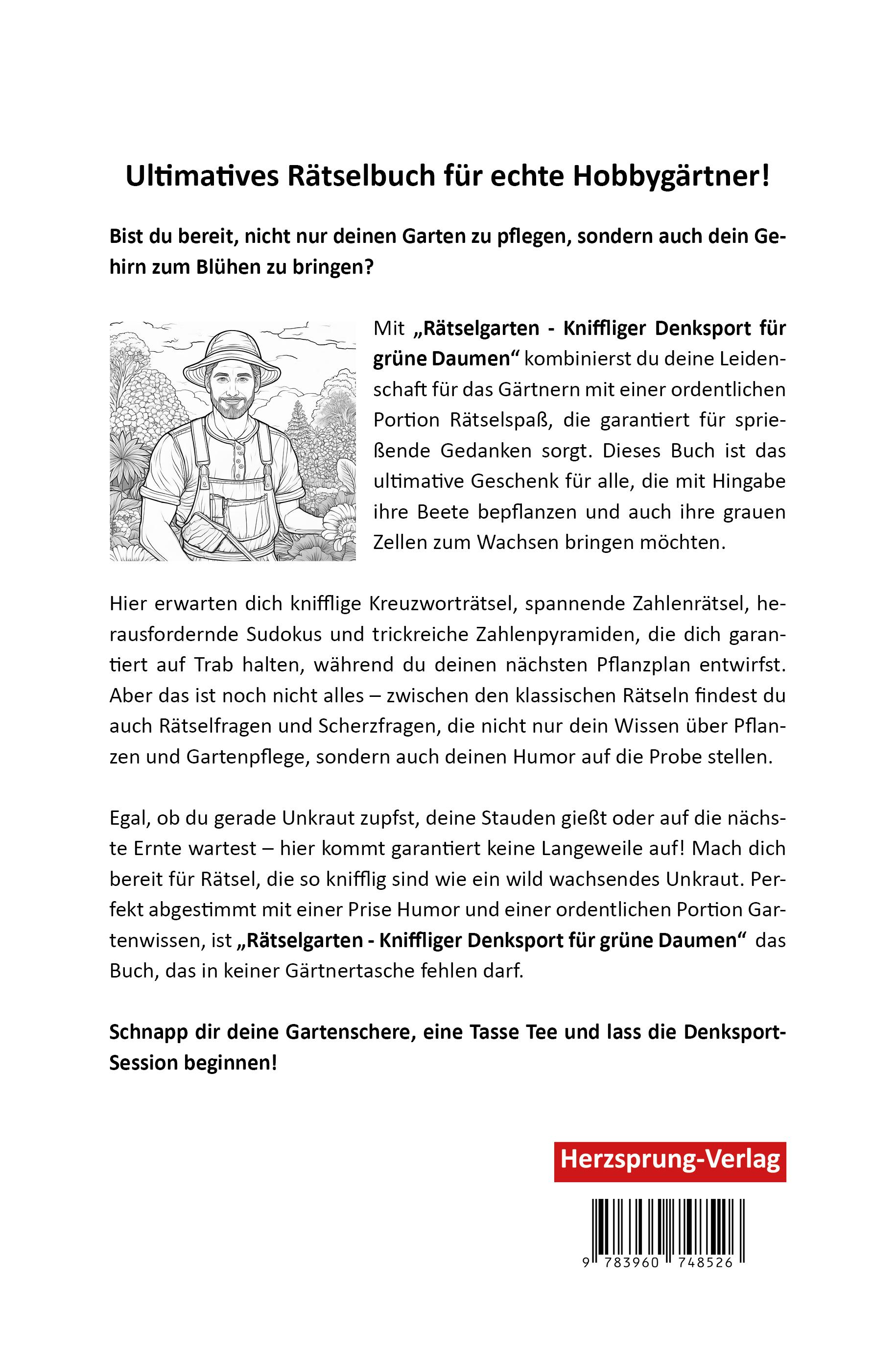 Rückseitencover Rätselgarten: Kniffliger Denksport für grüne Daumen