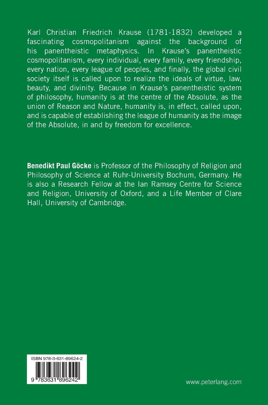 Rückseitencover Panentheism and Cosmopolitanism