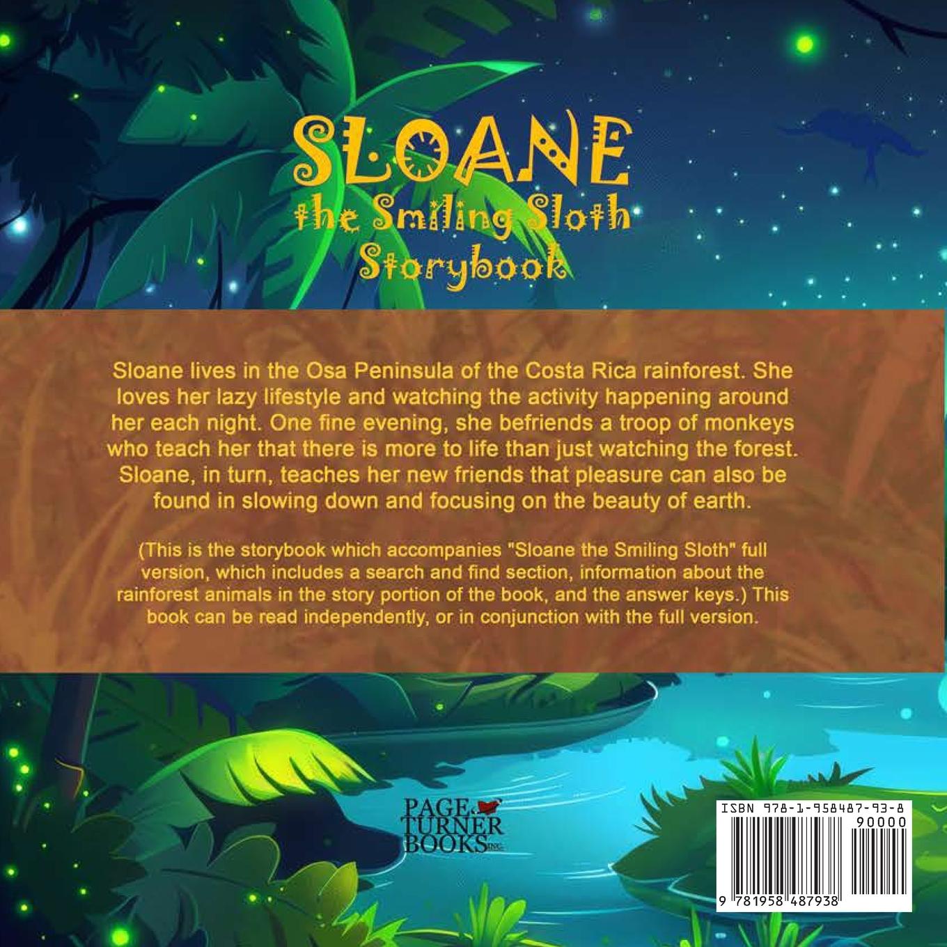 Rückseitencover Sloane the Smiling Sloth Storybook