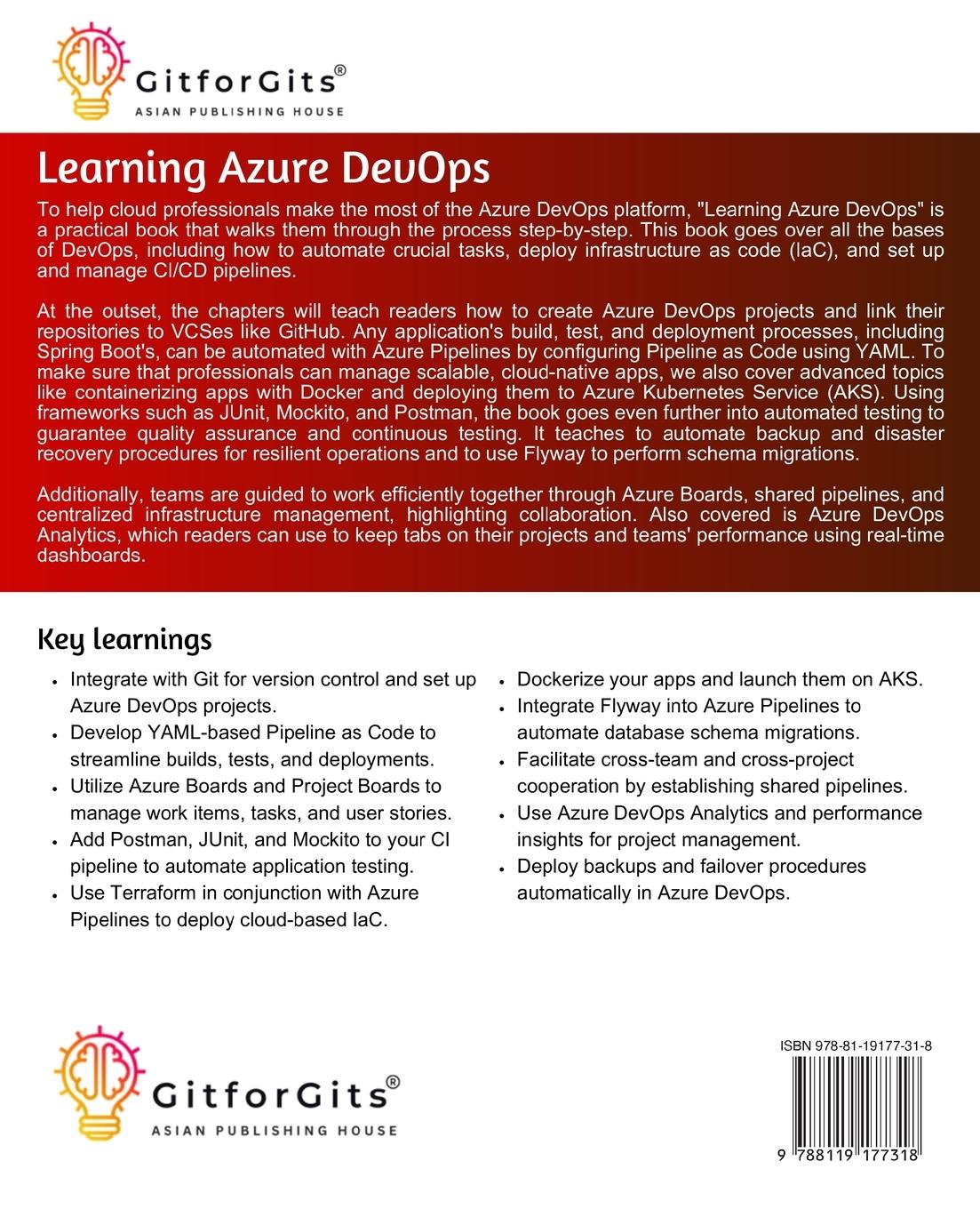 Rückseitencover Learning Azure DevOps