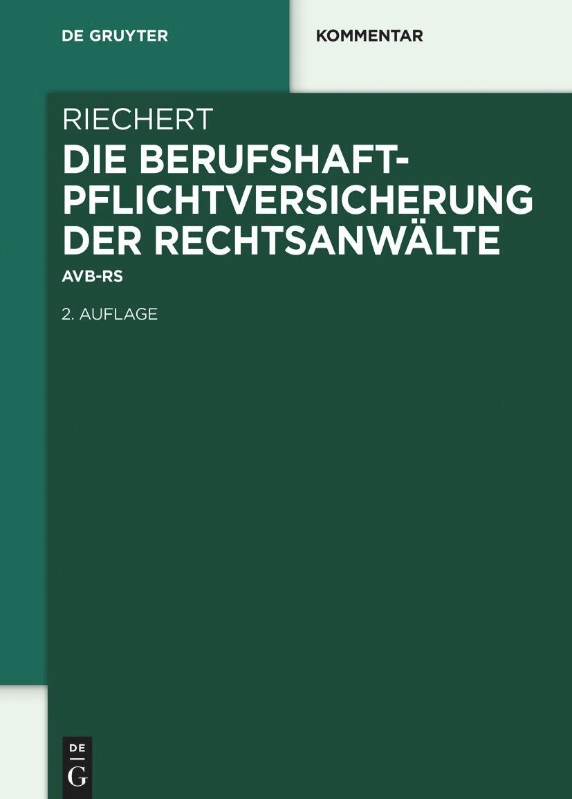 Vorderes Coverbild Die Berufshaftpflichtversicherung der Rechtsanwälte