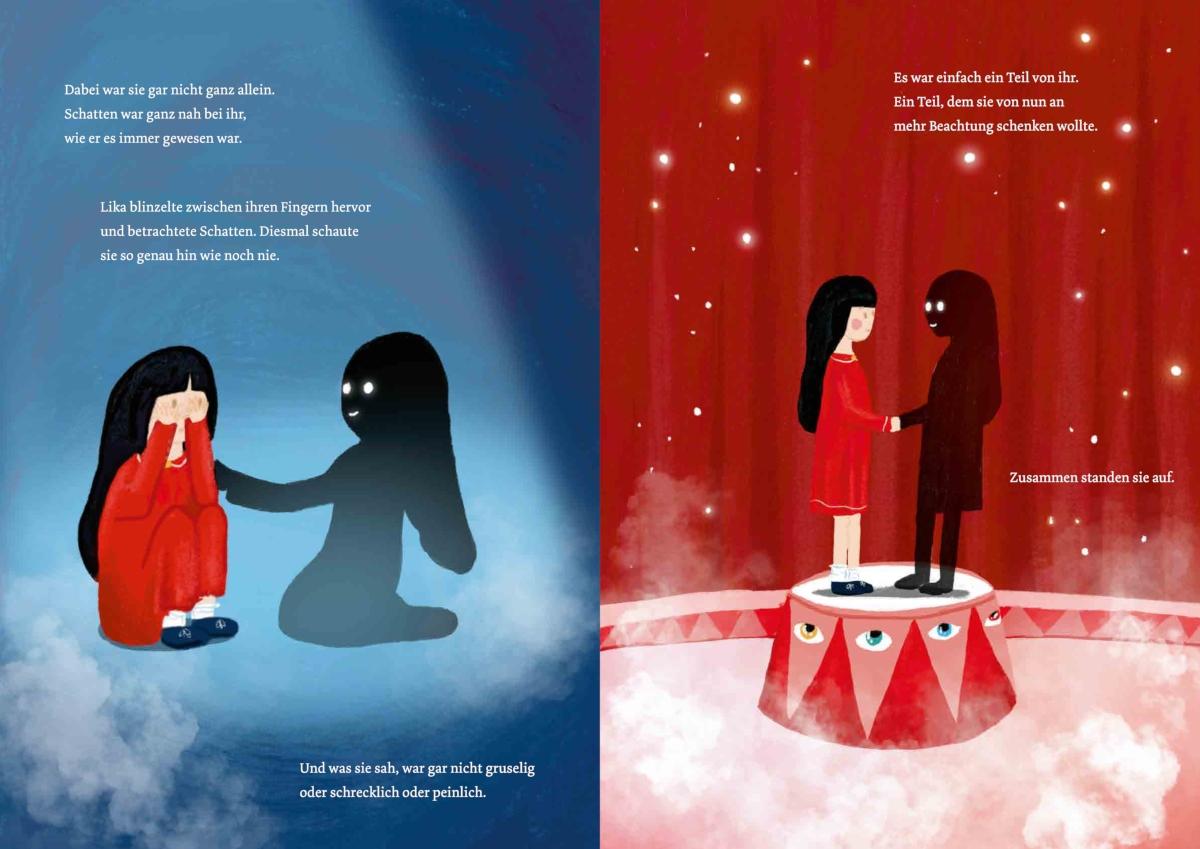 Beispielinhalt (Bild) Zirkus der Schatten - Ein magisches Bilderbuch über Gefühle, Angst und Mut für Kinder ab 4 Jahren