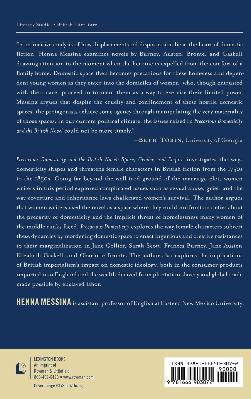 Rückseitencover Precarious Domesticity and the British Novel