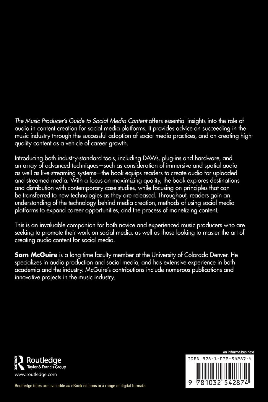 Rückseitencover The Music Producer's Guide to Social Media Content