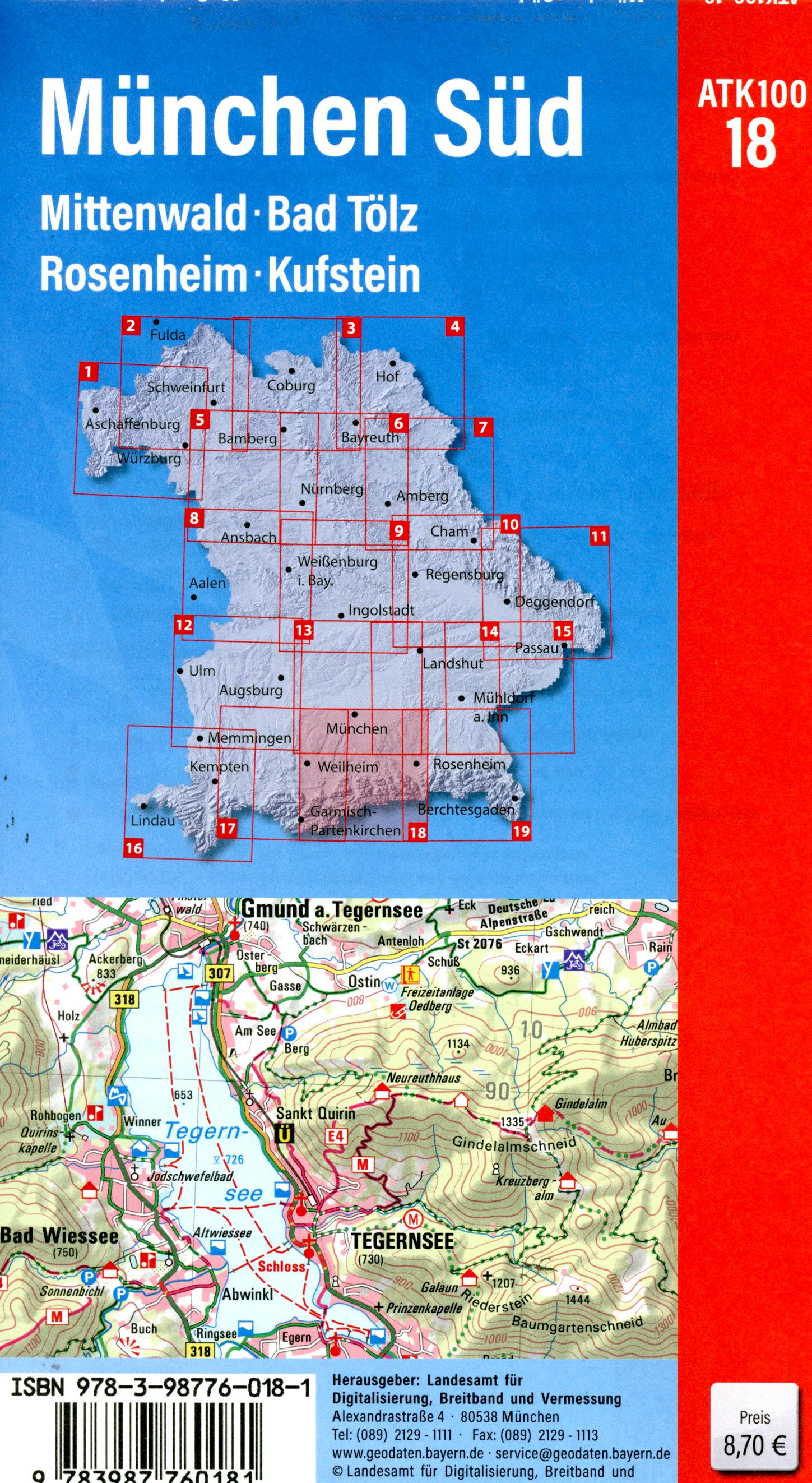Beispielinhalt (Bild) ATK100-18 München Süd (Amtliche Topographische Karte 1:100000)
