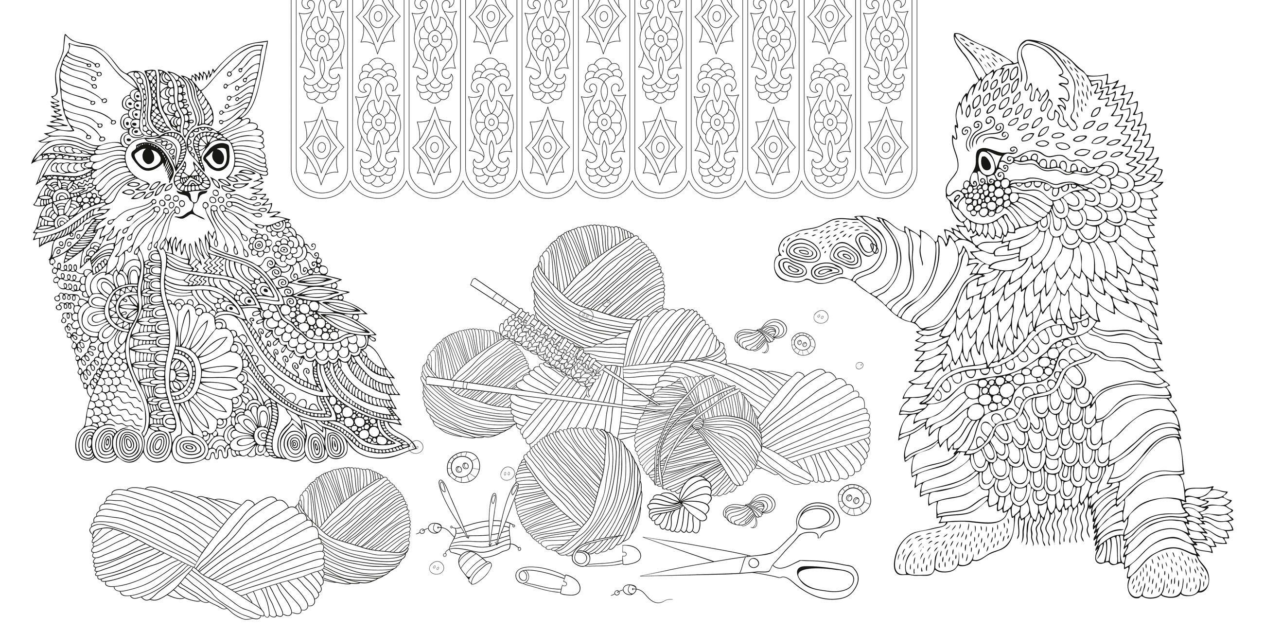 Beispielinhalt (Bild) Relaxing Cats Coloring Book