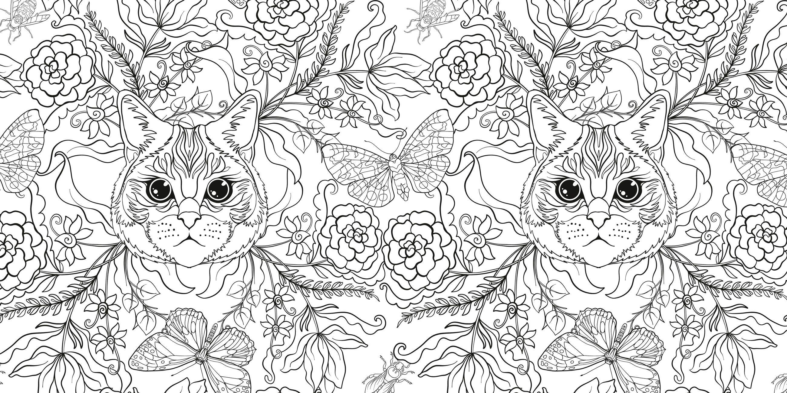 Beispielinhalt (Bild) Relaxing Cats Coloring Book