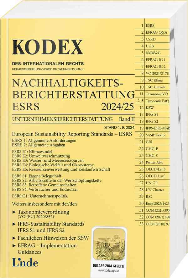 Vorderes Coverbild KODEX Nachhaltigkeitsberichterstattung - ESRS