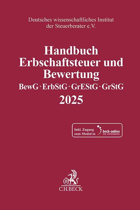 Vorderes Coverbild Handbuch Erbschaftsteuer und Bewertung 2025. BewG, ErbStG, GrEStG, GrStG 2025