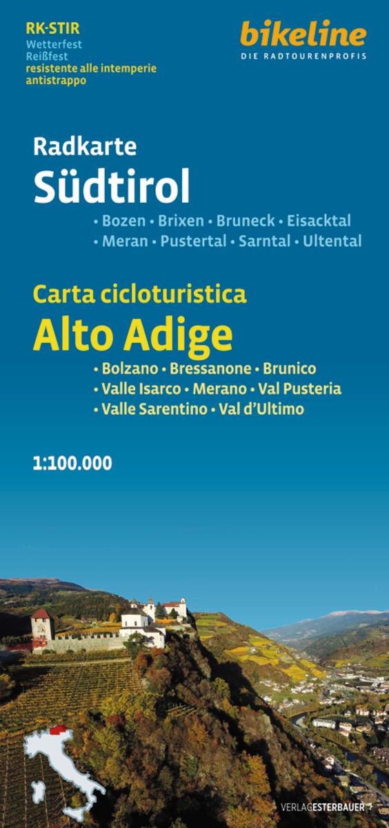 Vorderes Coverbild Radkarte Südtirol