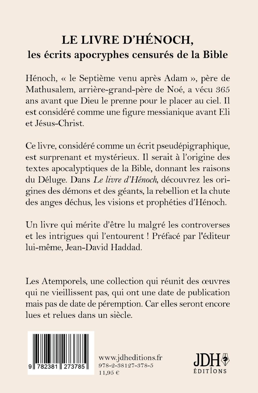 Rückseitencover Le Livre d'Hénoch ou l'apocryphe censuré de la Bible