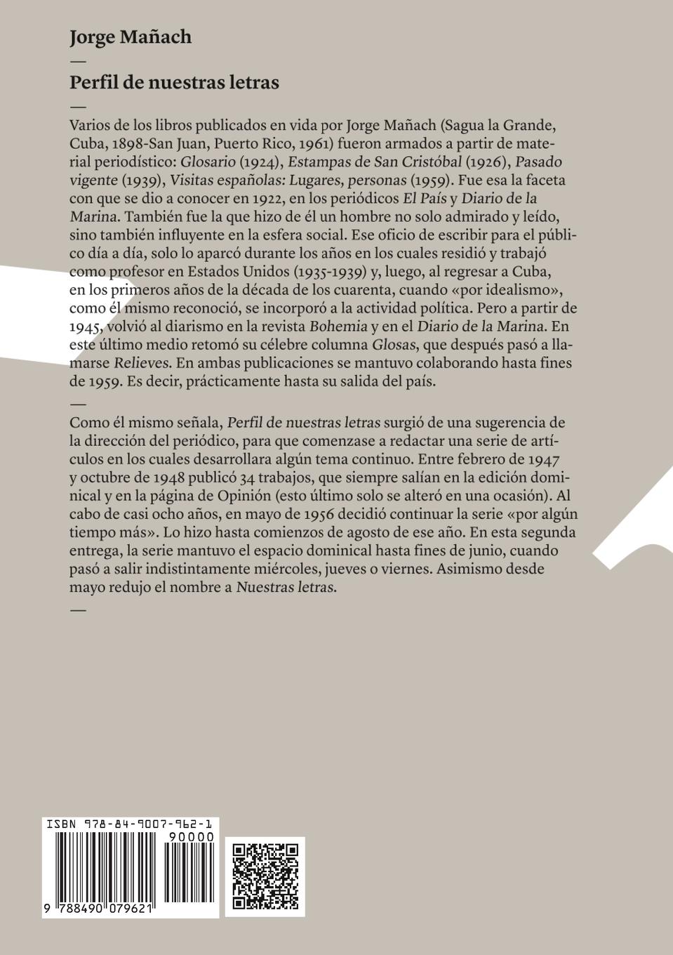 Rückseitencover Perfil de nuestras letras