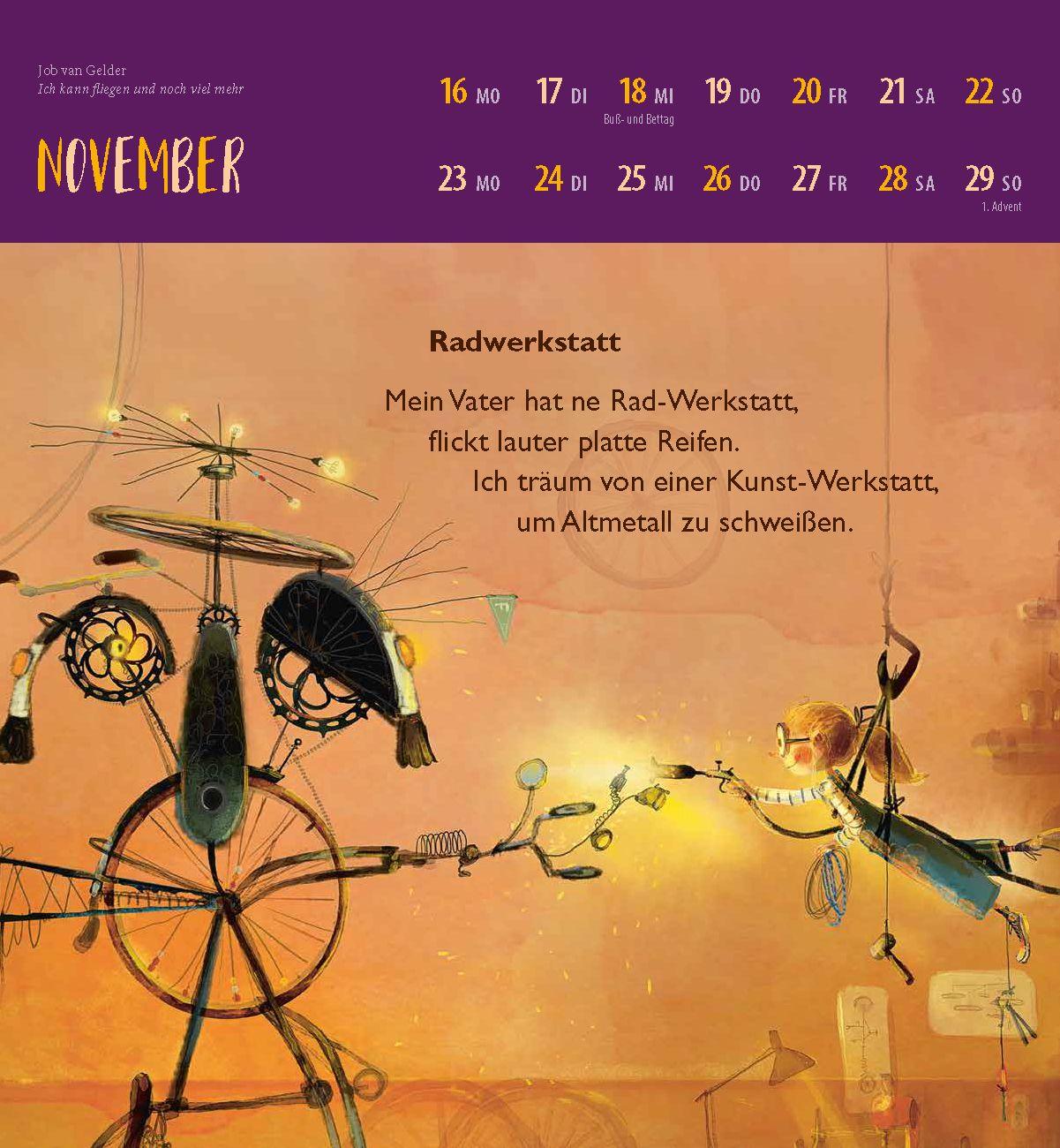 Beispielinhalt (Bild) Arche Kalender Starke Mädchen 2026
