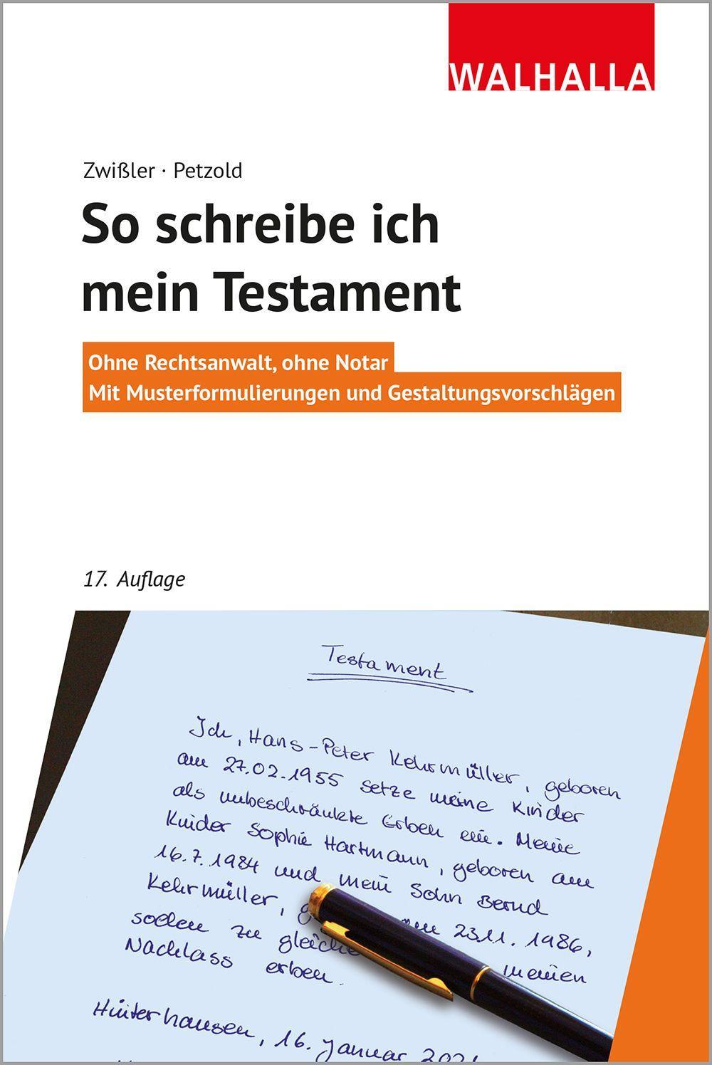 Vorderes Coverbild So schreibe ich mein Testament