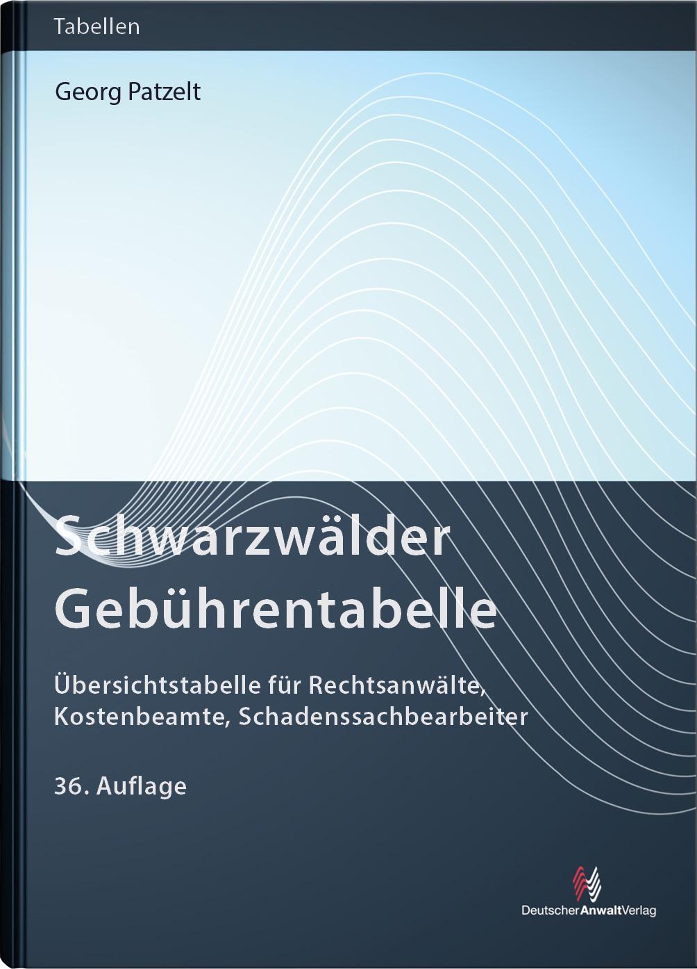 Vorderes Coverbild Schwarzwälder Gebührentabelle