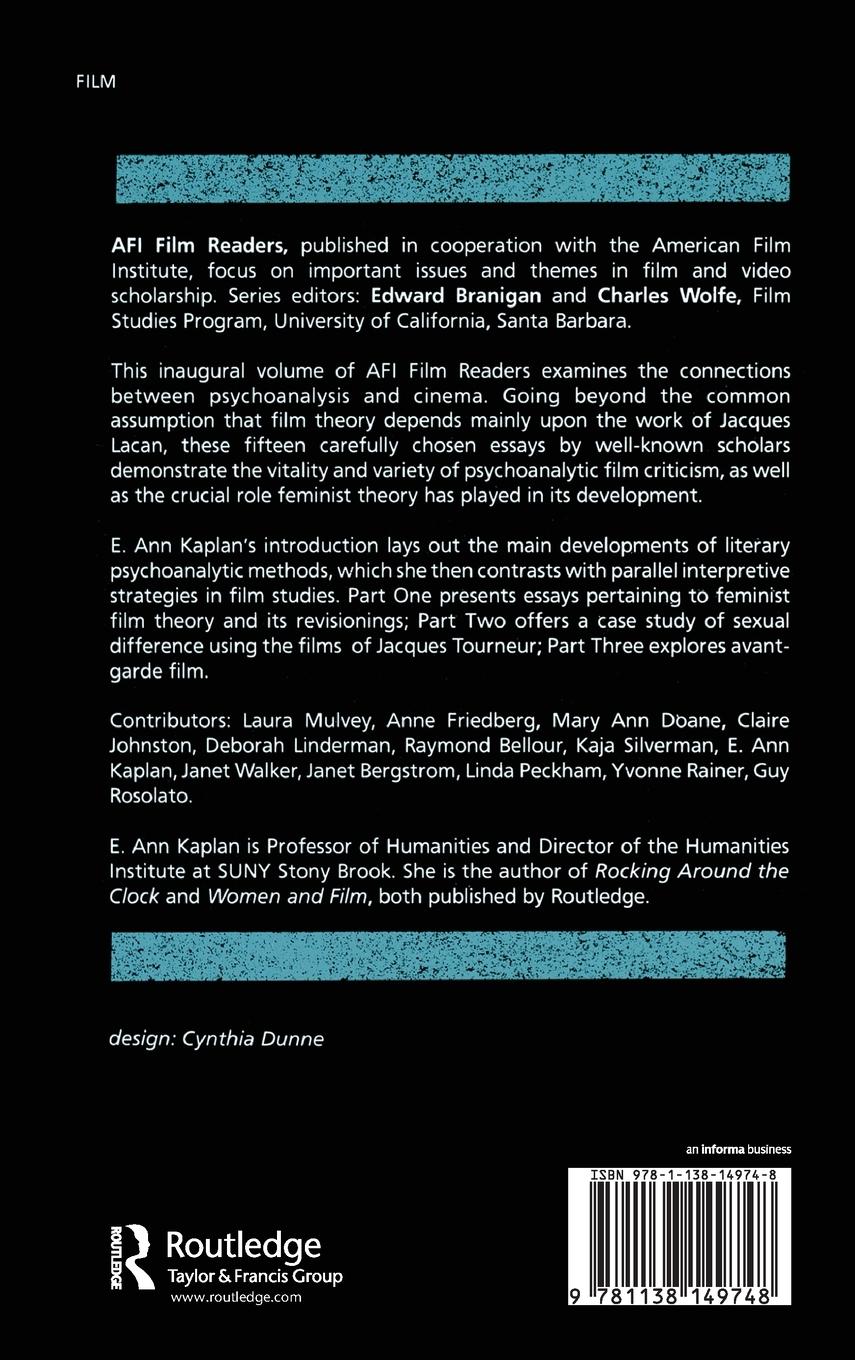 Rückseitencover Psychoanalysis and Cinema