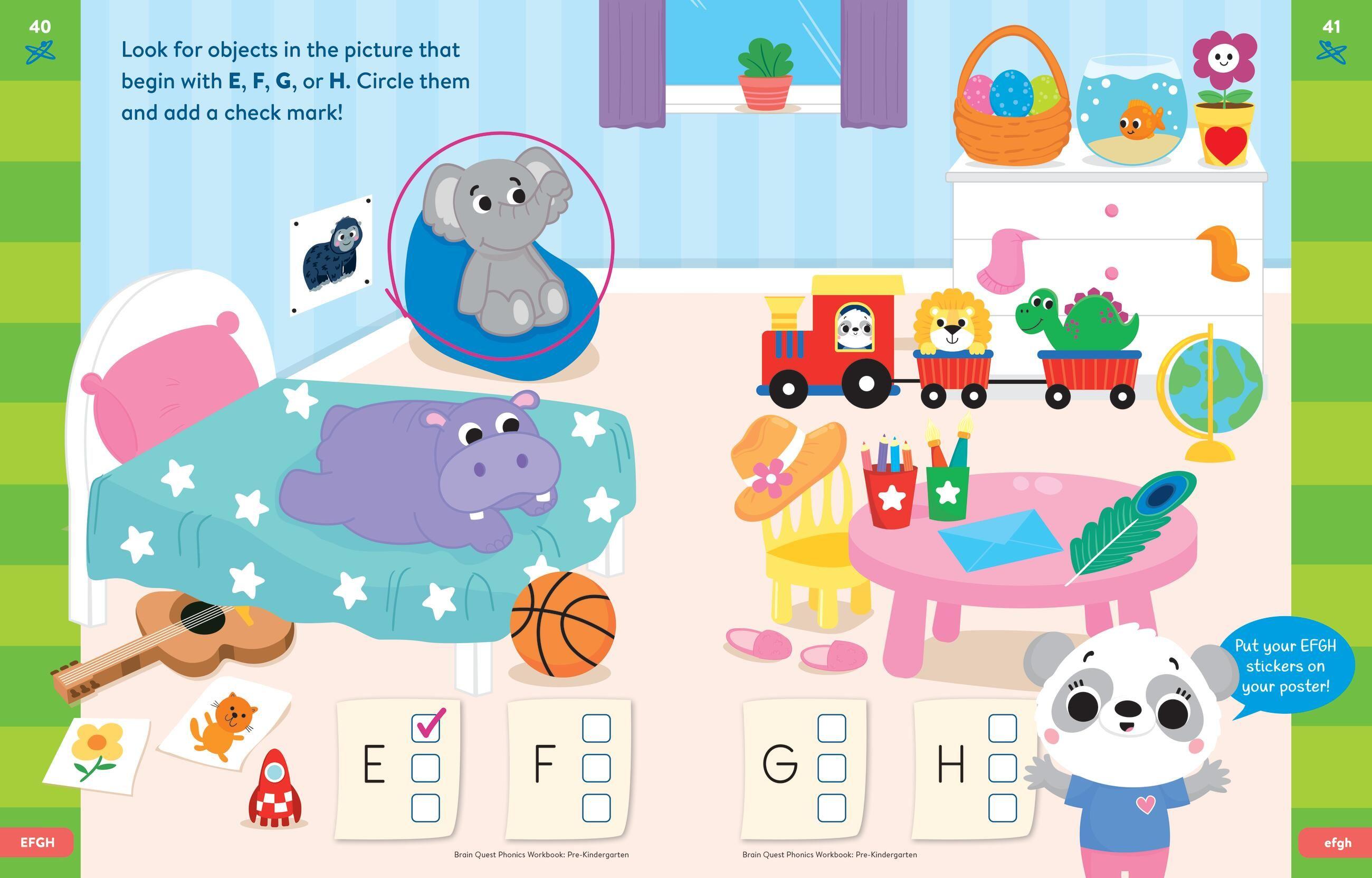 Beispielinhalt (Bild) Brain Quest Phonics Workbook: Pre-Kindergarten