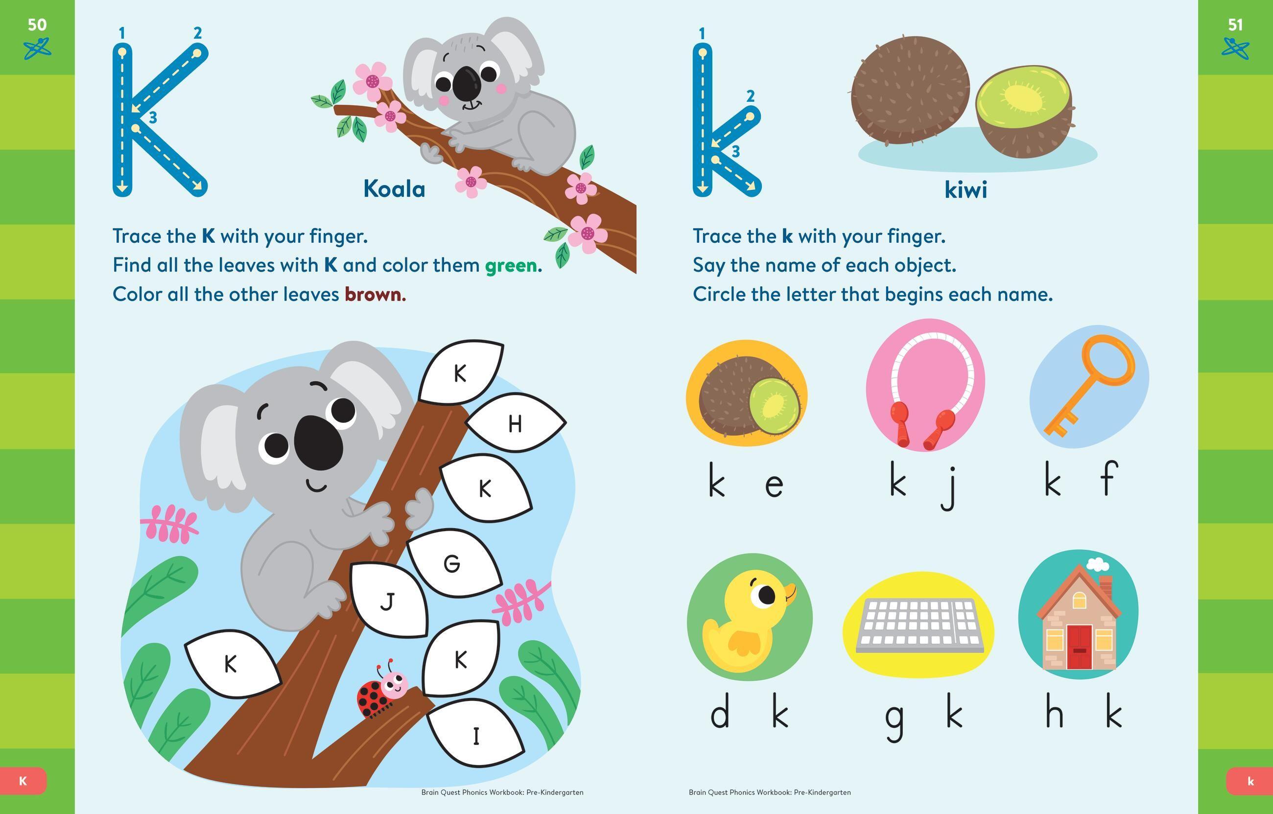 Beispielinhalt (Bild) Brain Quest Phonics Workbook: Pre-Kindergarten