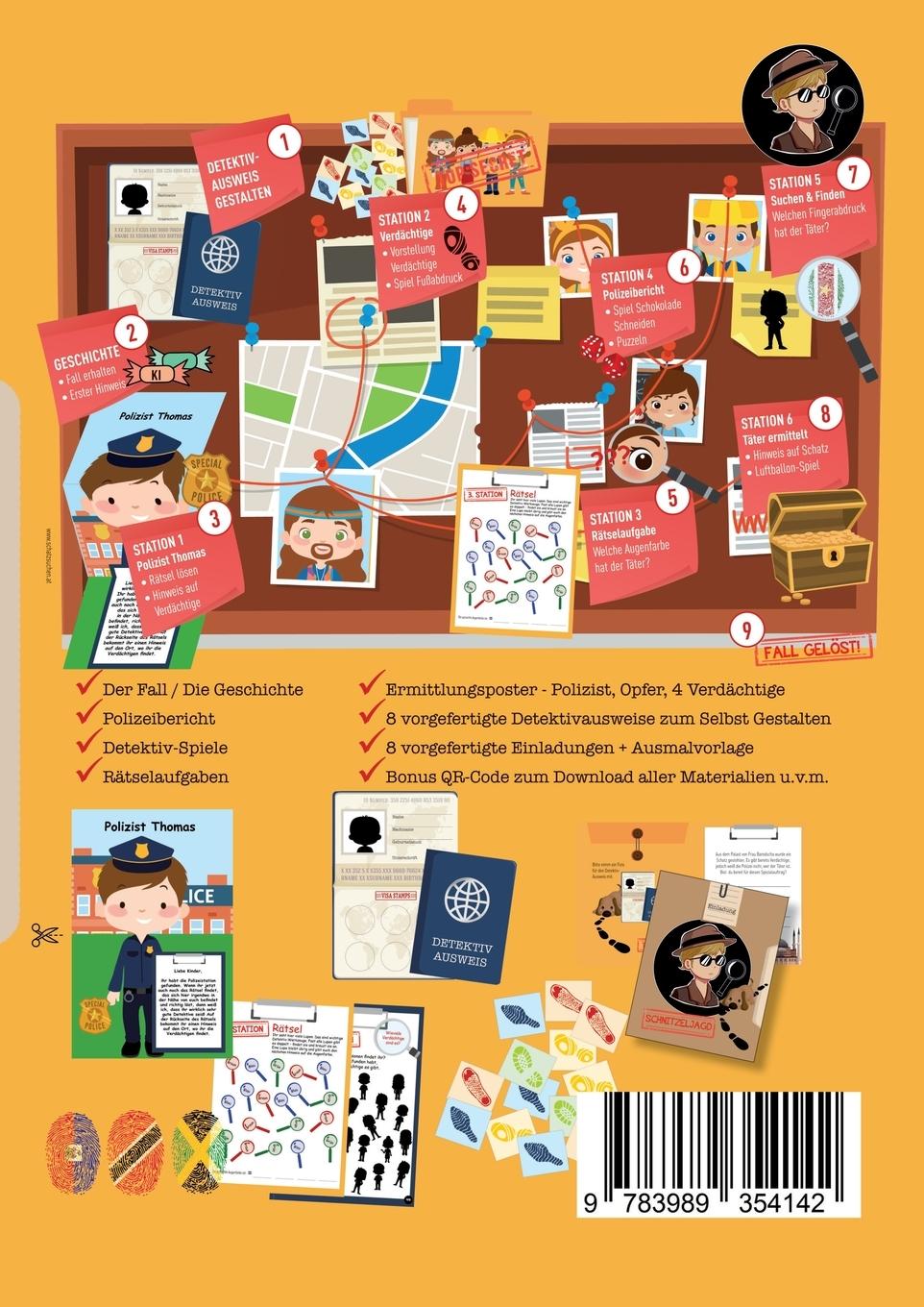 Rückseitencover Schatzsuche Detektiv Kindergeburtstag 4-6 Jahre