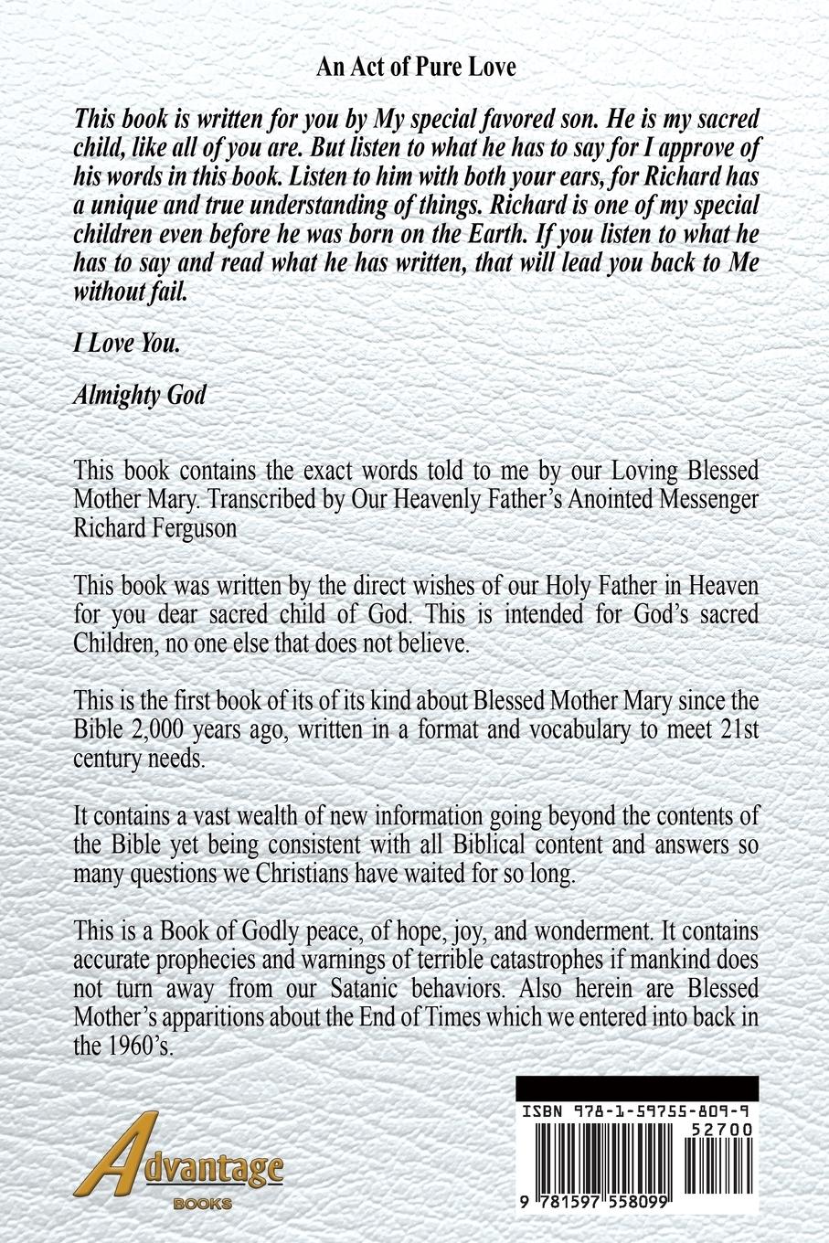 Rückseitencover Blessed Mother Mary Directly Speaks