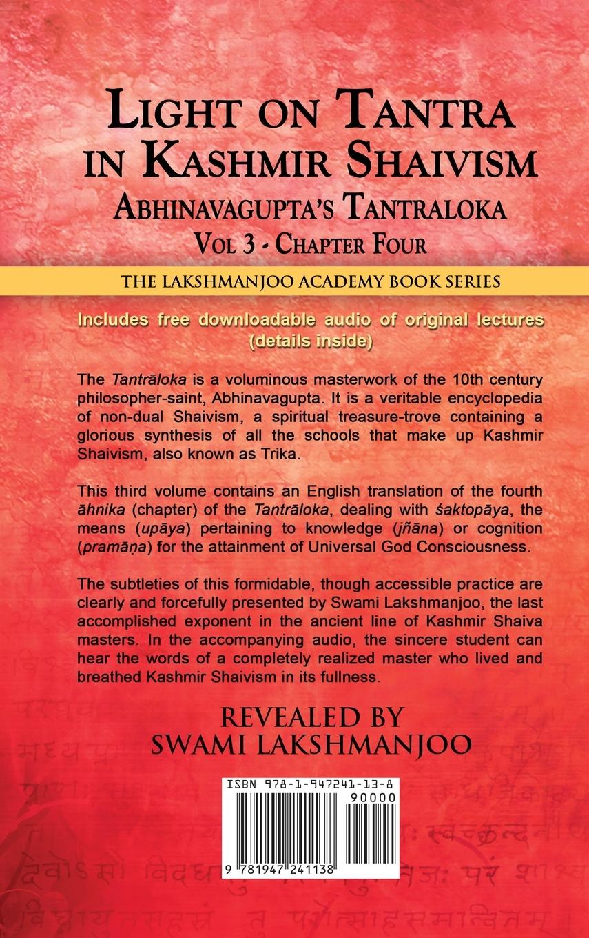 Rückseitencover Light on Tantra in Kashmir Shaivism - Volume 3