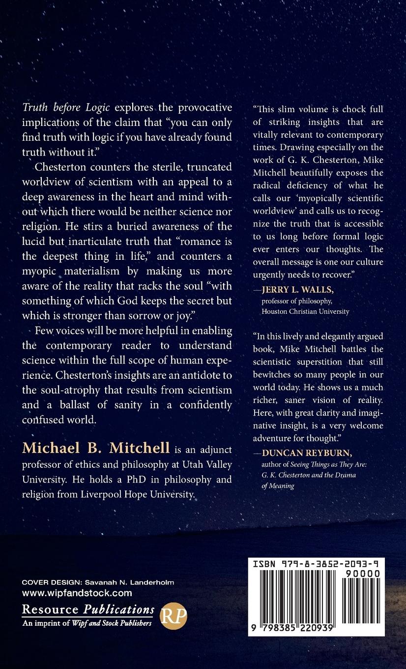 Rückseitencover Truth before Logic