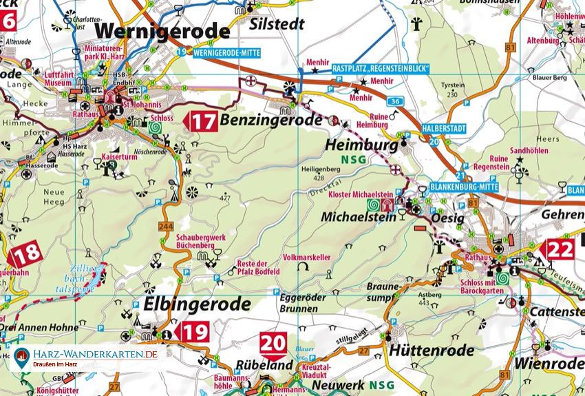 Beispielinhalt (Bild) Freizeitkarte Harz