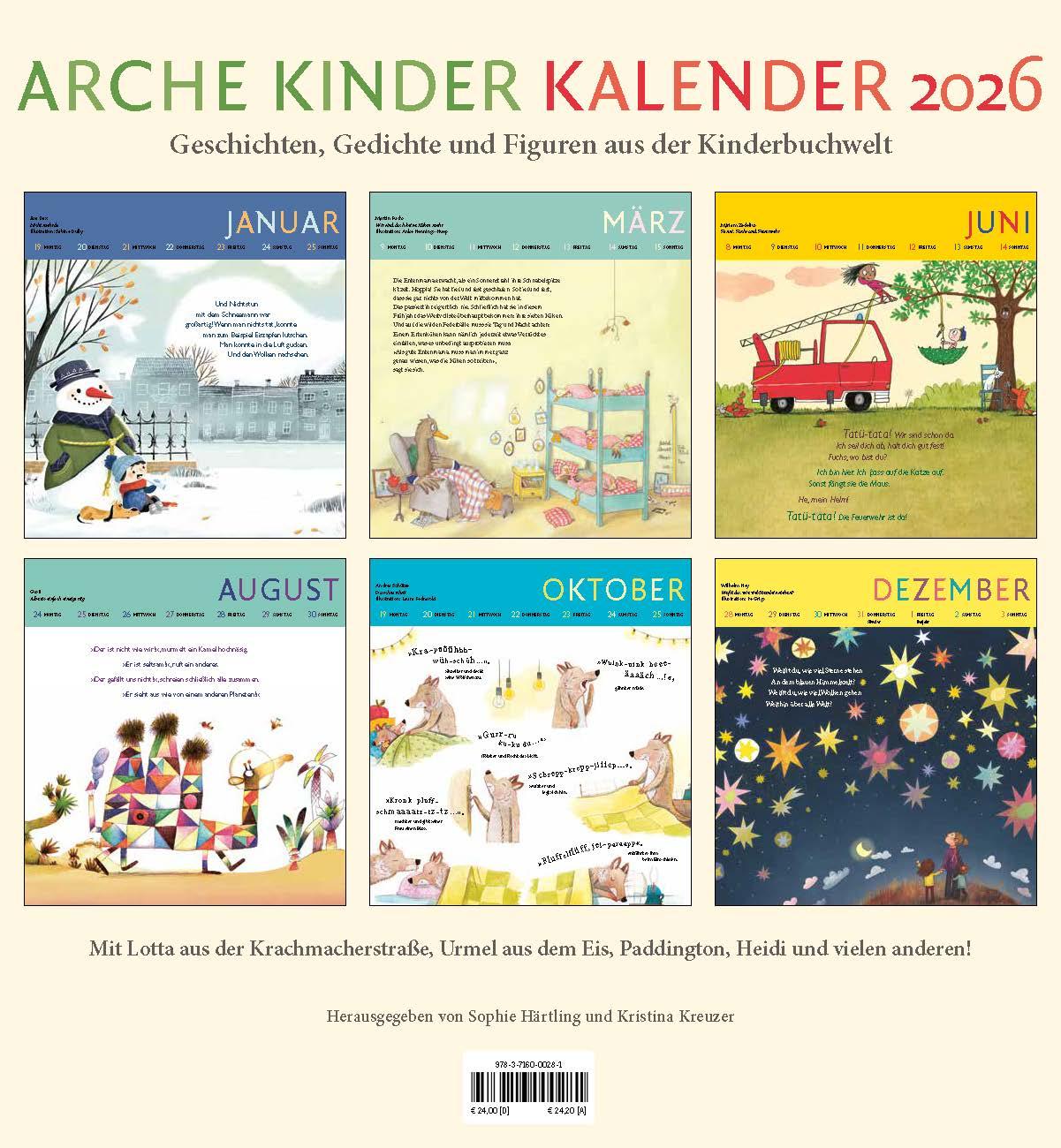 Rückseitencover Arche Kinder Kalender 2026