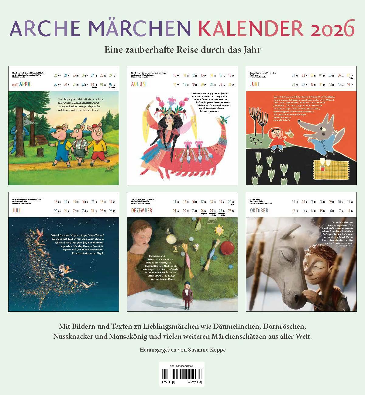 Rückseitencover Arche Märchen Kalender 2026