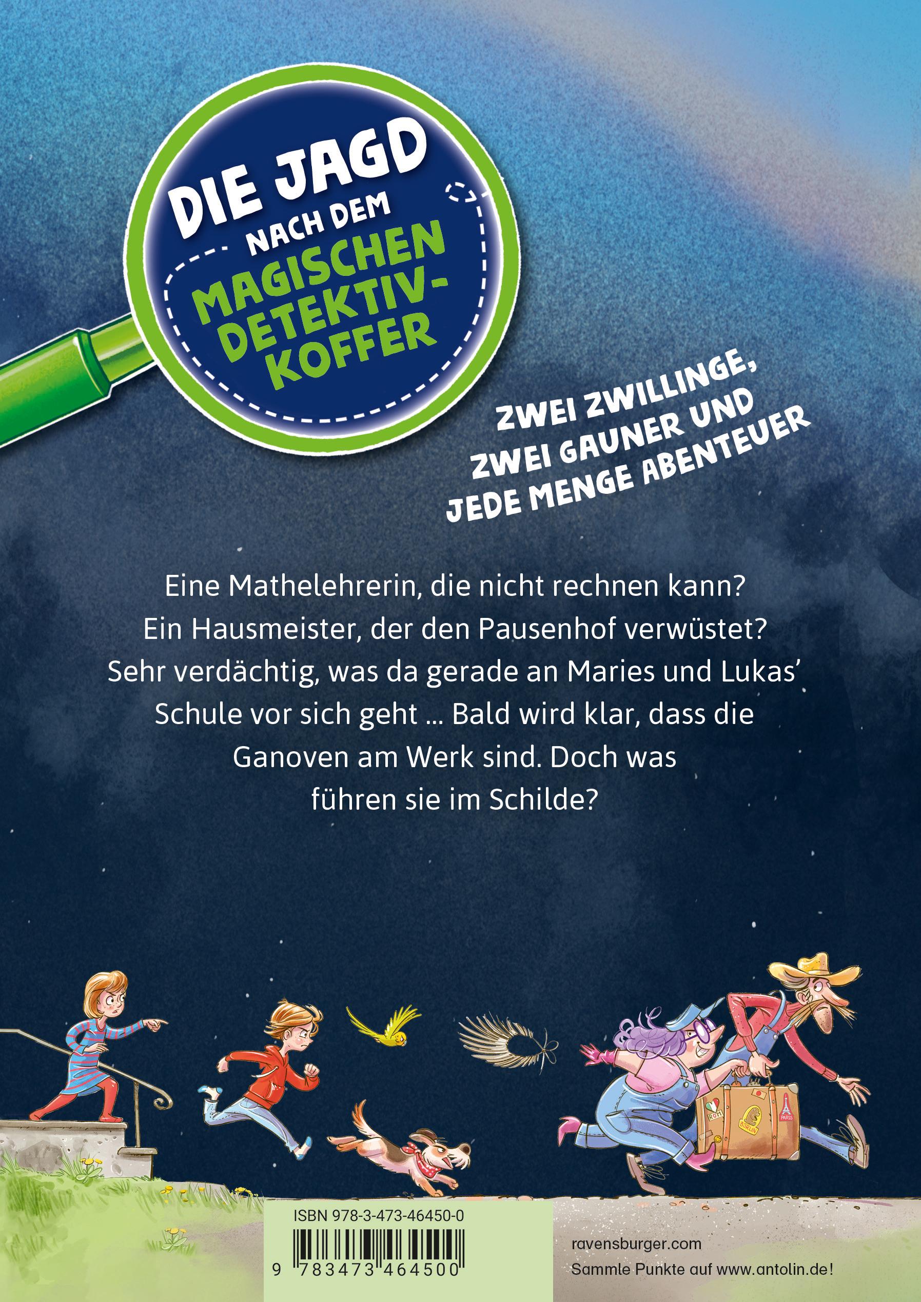 Rückseitencover Die Jagd nach dem magischen Detektivkoffer, Band 6 - Schurken in der Schule