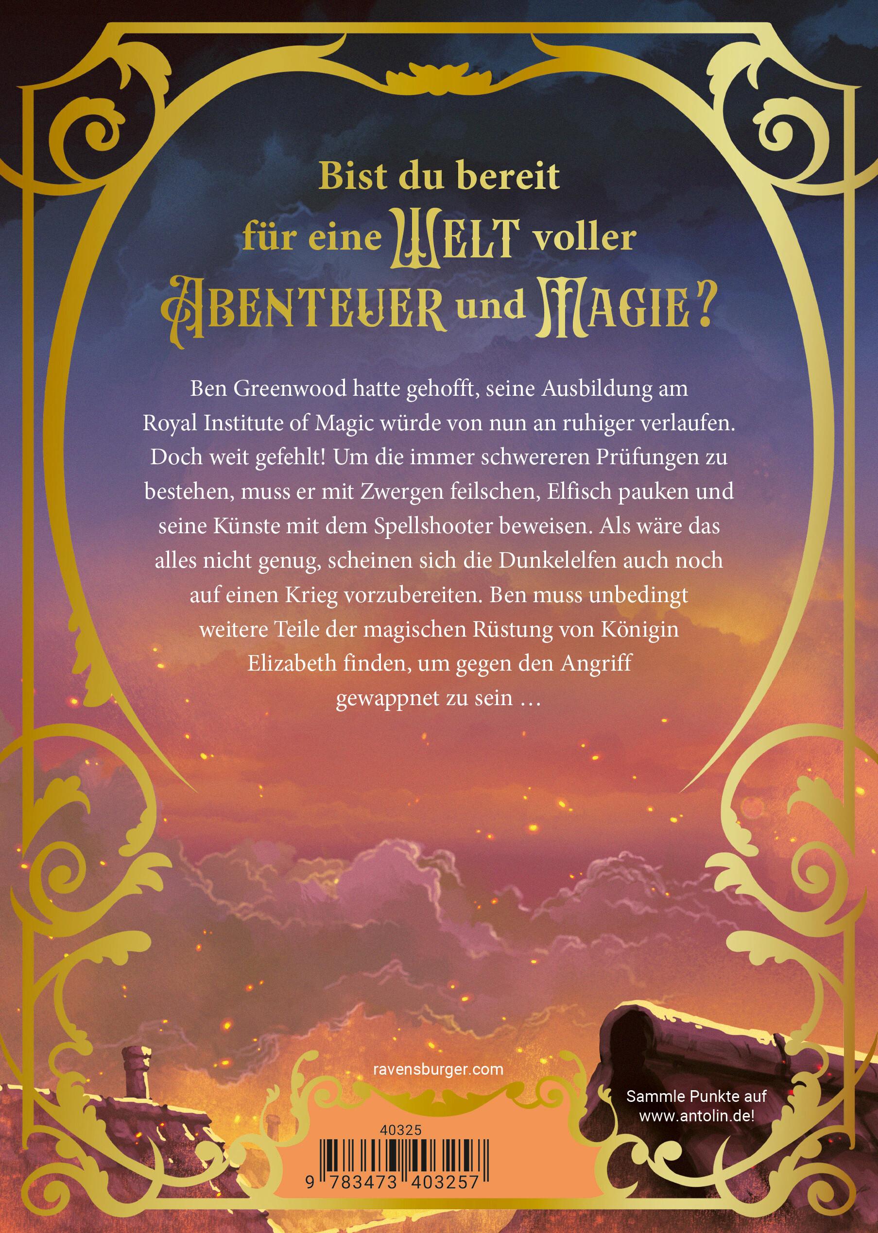 Rückseitencover Royal Institute of Magic, Band 3 - Der Angriff der Dunkelelfen