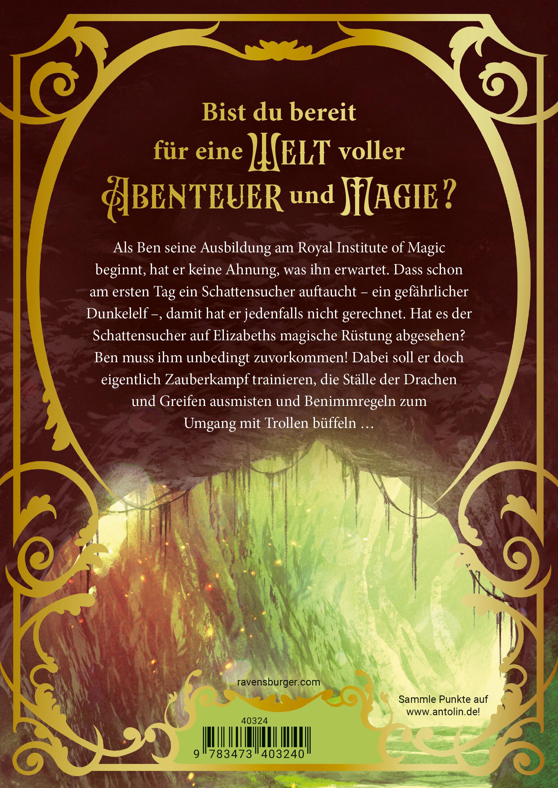 Rückseitencover Royal Institute of Magic, Band 2 - Auf den Spuren des Schattensuchers